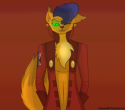 Size: 2872x2528 | Tagged: safe, artist:rosestardragonmp3, capper dapperpaws, abyssinian, cat, anthro, g4, my little pony: the movie, chest fluff, clothes, coat, high res, male, one eye closed, simple background, solo, wink