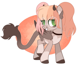 Size: 1280x1093 | Tagged: safe, artist:sweetie-drawz, oc, oc only, oc:peach, pegasus, pony, female, glasses, horns, mare, solo