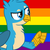 Size: 500x500 | Tagged: safe, artist:prideponies, gallus, griffon, g4, gay pride flag, headcanon, implied gallbar, lgbt, lgbt headcanon, male, pride, pride flag, pride icons, pun, rofl, sexuality headcanon, solo