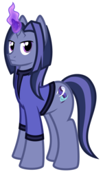 Size: 1800x3000 | Tagged: safe, artist:deroach, oc, oc only, oc:dream writer, pony, unicorn, equestria project humanized, clothes, cutie mark, fanfic, fanfic art, magic, male, shirt, show accurate, simple background, solo, stallion, transparent background