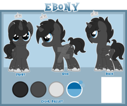 Size: 1600x1333 | Tagged: safe, artist:crystal-tranquility, oc, oc only, oc:ebony, alicorn, pony, deviantart watermark, female, filly, obtrusive watermark, reference sheet, simple background, solo, transparent background, watermark