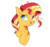 Size: 1602x1500 | Tagged: safe, artist:stuwor-art, sunset shimmer, pony, unicorn, g4, bust, cute, female, mare, open mouth, plewds, shimmerbetes, simple background, solo, transparent background