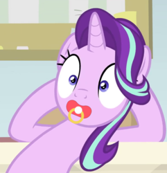 Size: 798x828 | Tagged: safe, edit, edited screencap, screencap, starlight glimmer, pony, unicorn, a horse shoe-in, g4, cropped, female, fetish, pacifier, pacifier edit, solo