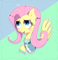 Size: 1402x1449 | Tagged: safe, artist:stuwor-art, fluttershy, pegasus, pony, g4, abstract background, female, solo
