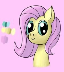 Size: 1633x1829 | Tagged: safe, artist:m3g4, fluttershy, pony, g4, head only, pink background, simple background