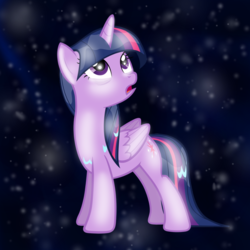 Size: 1000x1000 | Tagged: safe, artist:tardifice, editor:php185, twilight sparkle, alicorn, pony, g4, female, solo, twilight sparkle (alicorn), vector, wet hair, wet mane, wet tail