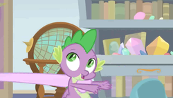 Size: 1920x1080 | Tagged: safe, screencap, spike, dragon, a horse shoe-in, g4, offscreen character, winged spike, wings