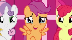 Size: 1920x1080 | Tagged: safe, screencap, apple bloom, scootaloo, sweetie belle, earth pony, pegasus, pony, unicorn, g4, the last crusade, cutie mark crusaders, female, teary eyes