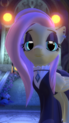 Size: 2160x3840 | Tagged: safe, artist:loveslove, fluttershy, pony, g4, 3d, cute, female, fluttergoth, high res, looking at you, shyabetes, solo, source filmmaker