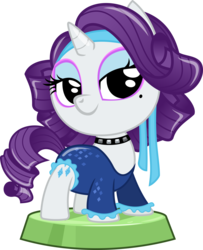 Size: 2687x3309 | Tagged: safe, artist:phucknuckl, budge studios, part of a set, rarity, pony, unicorn, g4, my little pony pocket ponies, 80s, clothes, cute, female, high res, hooves, horn, mare, raribetes, retro, simple background, solo, transparent background