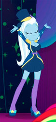 Size: 559x1200 | Tagged: safe, edit, editor:usuarioregular2600, screencap, trixie, equestria girls, equestria girls specials, g4, my little pony equestria girls: spring breakdown, breast edit, breasts, busty trixie, cleavage, clothes, epaulettes, female, hat, socks, solo, thigh highs, top hat