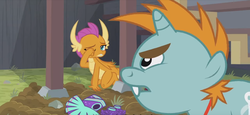 Size: 1305x601 | Tagged: safe, screencap, smolder, snips, dragon, pony, unicorn, 2 4 6 greaaat, g4, colt, dragoness, female, male, nudity