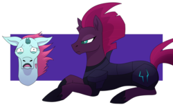 Size: 1024x634 | Tagged: safe, artist:lady-kiitsune, tempest shadow, pony, unicorn, g4, armor, broken horn, crossover, disembodied head, horn, princess pony head, simple background, star vs the forces of evil, storm king's emblem, transparent background, vector