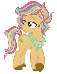 Size: 1280x1641 | Tagged: safe, artist:lightwolfheart, oc, oc only, oc:apple chip, earth pony, pony, magical lesbian spawn, male, offspring, parent:applejack, parent:rainbow dash, parents:appledash, simple background, solo, stallion, transparent background