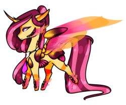 Size: 1920x1600 | Tagged: safe, artist:oneiria-fylakas, oc, oc only, oc:baroda, original species, ytar, chibi, female, simple background, solo, transparent background, transparent wings, wings