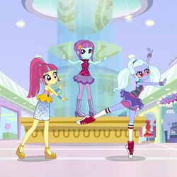 Size: 1072x1072 | Tagged: safe, screencap, sour sweet, sugarcoat, sunny flare, equestria girls, equestria girls specials, g4, my little pony equestria girls: dance magic, ballerina, ballet, boots, clothes, converse, cute, disco dress, freckles, glasses, high heel boots, high heels, kneesocks, miniskirt, pantyhose, pigtails, ponytail, shadowbolts, shoes, skirt, sneakers, socks, street ballet, street ballet tutu, sugarcoat tutu, twintails, wedge heel