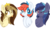 Size: 3500x2048 | Tagged: safe, artist:cinnamontee, oc, oc only, oc:nova, oc:prince whateverer, oc:retro city, pegasus, pony, bust, crown, cute, eyebrows, eyebrows visible through hair, female, high res, jewelry, male, mare, one eye closed, portrait, regalia, simple background, stallion, tongue out, transparent background, wink