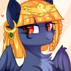 Size: 3000x3000 | Tagged: safe, artist:pesty_skillengton, oc, oc only, oc:pietas lazuli, pony, sphinx, accessory, chest fluff, ear piercing, earring, female, high res, jewelry, mare, piercing, solo, sphinx oc