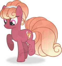 Size: 3820x4015 | Tagged: safe, artist:kojibiose, oc, oc only, oc:crystal sienna, oc:sienna, crystal pony, earth pony, pony, g4, crystallized, female, mare, raised hoof, simple background, solo, transparent background, vector