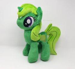 Size: 1500x1382 | Tagged: safe, artist:hipsterowlet, oc, oc:lime dream, pony, unicorn, female, irl, mare, photo, plushie, solo
