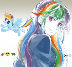 Size: 1829x1707 | Tagged: safe, artist:5mmumm5, rainbow dash, pegasus, pony, equestria girls, g4, anime, female, mare