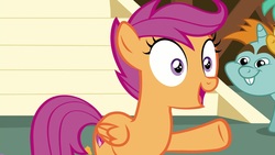 Size: 1920x1080 | Tagged: safe, screencap, scootaloo, snails, snips, pony, unicorn, g4, the last crusade, colt, happy, male, solo focus