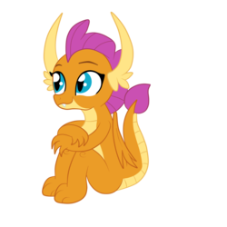 Size: 3000x3000 | Tagged: safe, artist:squipycheetah, smolder, dragon, g4, dragoness, female, folded wings, happy, high res, horn, looking up, simple background, sitting, smiling, solo, teenaged dragon, teenager, transparent background, vector, wings