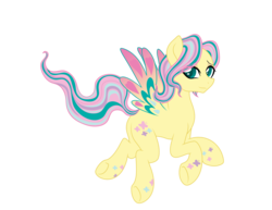 Size: 4092x3162 | Tagged: safe, artist:darkstorm mlp, fluttershy, oc, pegasus, pony, g4, butterscotch, concave belly, eyelashes, feathered wings, femboy, feminine stallion, flowing tail, male, pegasus oc, rainbow power, rule 63, spread wings, stallion, wings