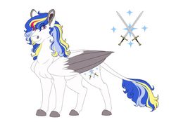 Size: 1280x892 | Tagged: safe, artist:colourstrike, oc, oc only, oc:prince maximus, pegasus, pony, colored hooves, leonine tail, male, offspring, parent:princess cadance, parent:shining armor, parents:shiningcadance, simple background, solo, stallion, white background
