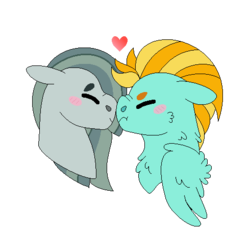 Size: 488x489 | Tagged: safe, artist:joburii, lightning dust, marble pie, earth pony, pony, g4, crack shipping, female, lesbian, marbledust, shipping