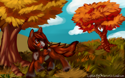 Size: 800x500 | Tagged: safe, artist:lightningchaserarts, oc, oc:harvest moon, alicorn, pony, autumn, cottagecore, harvest moon, orchard, paint, paint tool sai, painting, run, sweet apple acres