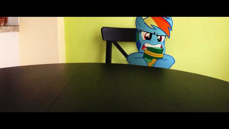 Artist Stormxf3 Biting Female Food Irl Jar Mare Peanut Butter Pegasus Photo Ponies In Real Life Pony Rainbow Dash Safe Solo Table Teeth Derpibooru