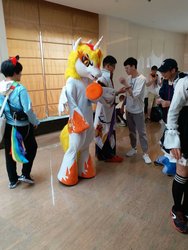 Size: 1440x1920 | Tagged: safe, daybreaker, princess luna, rainbow dash, human, g4, china, china ponycon, clothes, cnbc, cnbronycon, convention, cosplay, costume, fursuit, irl, irl human, photo