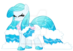 Size: 600x418 | Tagged: safe, artist:cherri-crimzon, oc, oc only, original species, pond pony, deviantart watermark, female, mare, obtrusive watermark, simple background, solo, transparent background, watermark