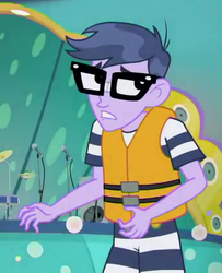 Size: 341x419 | Tagged: safe, screencap, micro chips, equestria girls, equestria girls specials, g4, my little pony equestria girls: better together, my little pony equestria girls: spring breakdown, cropped, glasses, lifejacket, male