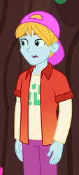 Size: 285x630 | Tagged: safe, screencap, fry lilac, equestria girls, equestria girls series, five lines you need to stand in, g4, spoiler:eqg series (season 2), background human, backwards ballcap, baseball cap, cap, clothes, hat, male