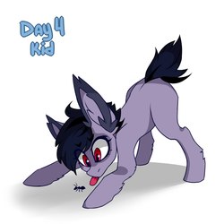 Size: 1000x1000 | Tagged: dead source, safe, artist:butterbit, oc, oc only, ant, pony, ear fluff, simple background, solo, tongue out, white background