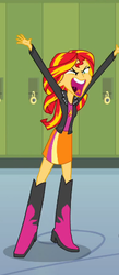 Size: 200x458 | Tagged: safe, screencap, sunset shimmer, equestria girls, g4, my little pony equestria girls, canterlot high, cropped, faic, female, hallway, lockers, solo