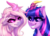 Size: 682x495 | Tagged: safe, artist:dolorosacake, twilight sparkle, oc, kirin, g4, commission, grin, grumpy, kirin oc, kirin twilight, kirin-ified, smiling, species swap