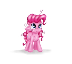 Size: 3000x2673 | Tagged: safe, artist:rurihal, pinkie pie, pony, g4, chest fluff, cute, diapinkes, ear fluff, female, floppy ears, high res, looking at you, simple background, solo, stray strand, white background