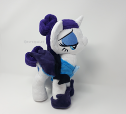 Size: 1500x1363 | Tagged: safe, artist:hipsterowlet, rarity, pony, g4, alternate timeline, irl, night maid rarity, nightmare takeover timeline, photo, plushie, solo