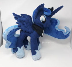 Size: 1500x1406 | Tagged: safe, artist:hipsterowlet, princess luna, pony, g4, irl, photo, plushie, solo