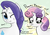 Size: 1700x1200 | Tagged: safe, artist:majupaju, rarity, sweetie belle, pony, g4, begging, blushing, cute, daaaaaaaaaaaw, diasweetes, one eye closed, pouting, puppy dog eyes, sweat, sweatdrop, weak point