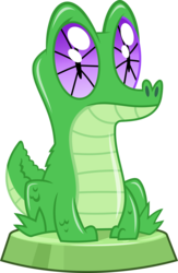 Size: 2069x3168 | Tagged: safe, artist:phucknuckl, budge studios, part of a set, gummy, alligator, g4, my little pony pocket ponies, cute, green, gummybetes, high res, male, part of a series, simple background, sitting, solo, transparent background