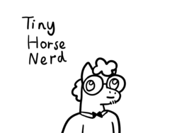 Size: 1024x768 | Tagged: safe, pony, bowtie, curly hair, glasses, monochrome, nerd, tiny horse nerd