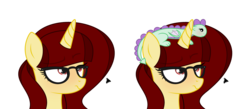 Size: 4065x1766 | Tagged: safe, artist:darbypop1, oc, oc only, oc:aria, dragon, pony, unicorn, female, glasses, hat, mare, simple background, solo, transparent background