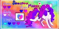 Size: 1024x512 | Tagged: safe, artist:anasflow, oc, oc only, oc:anasflow maggy, pony, unicorn, female, mare, reference sheet, solo