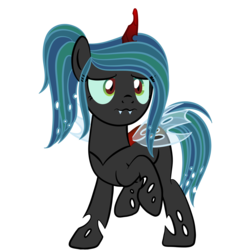 Size: 2000x2000 | Tagged: safe, artist:magicpebbles, oc, oc only, oc:euthymia, changepony, hybrid, base used, female, high res, interspecies offspring, offspring, parent:king sombra, parent:queen chrysalis, parents:chrysombra, simple background, solo, transparent background