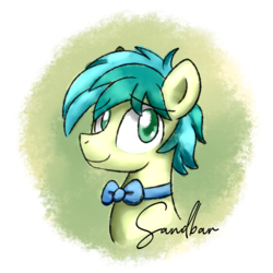 Size: 2067x2067 | Tagged: safe, artist:sugar morning, sandbar, earth pony, pony, g4, she's all yak, bowtie, bust, doodle, high res, male, portrait, simple background, sketch, solo