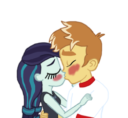 Size: 1464x1355 | Tagged: safe, artist:bigpurplemuppet99, coloratura, feather bangs, equestria girls, g4, colorabangs, female, kissing, male, shipping, straight